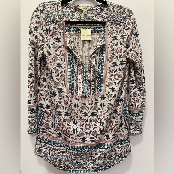 NEW! Lucky Brand Moroccan Style Print Longsleeve Tee - Picture 1 of 6